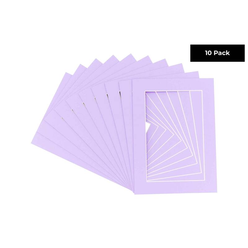Pack of TEN 12x24 Mats Bevel Cut for 10x20 Photos - Acid Free Light Purple Precut Matboards For Pictures, Photos, Framing