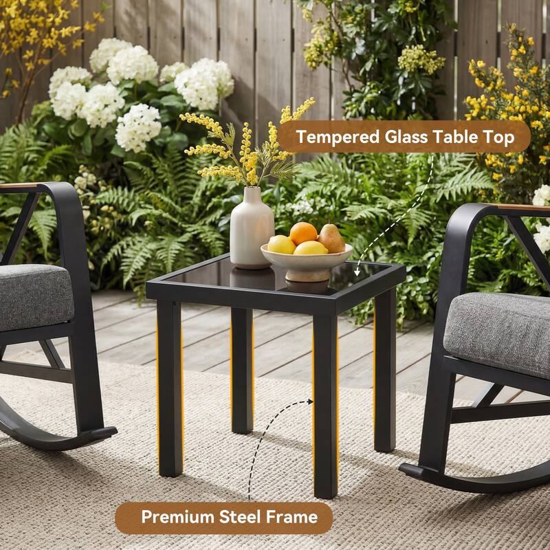 All Weather Outdoor Side Table - 17.32'' H X 17.71'' D X 17.71'' W
