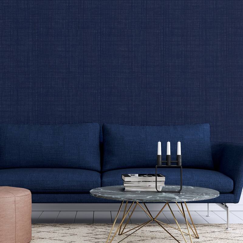Arthouse Rafe Navy Woven Texture Wallpaper