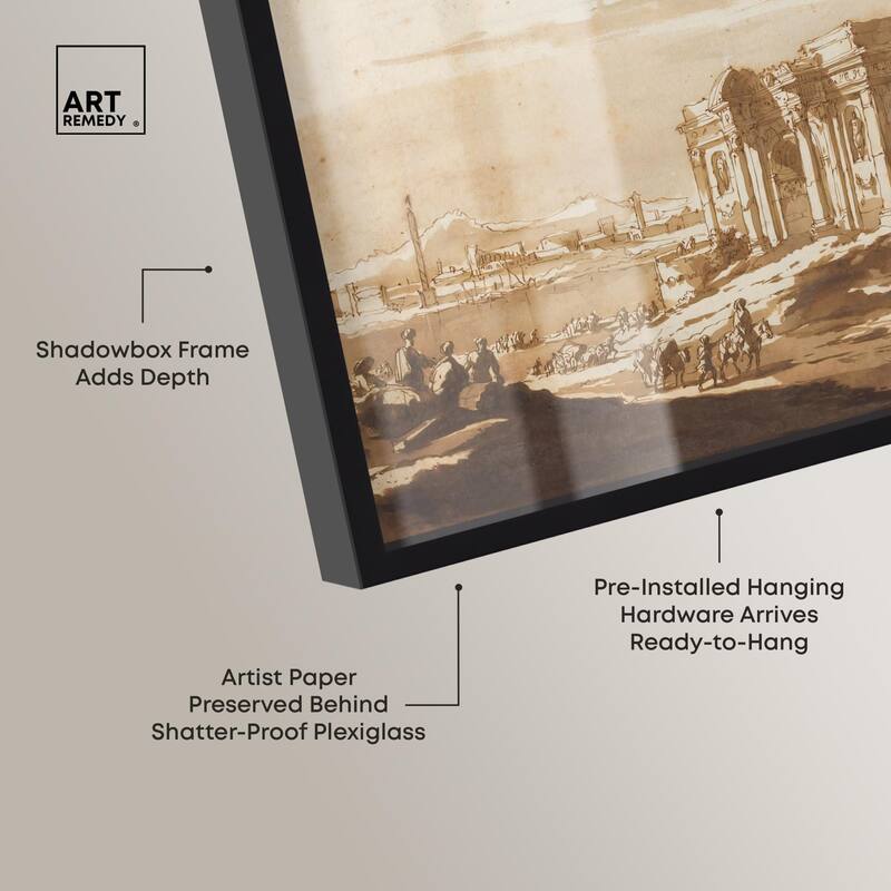 Capriccio View of Roman Ruins Shadowbox by Art Remedy