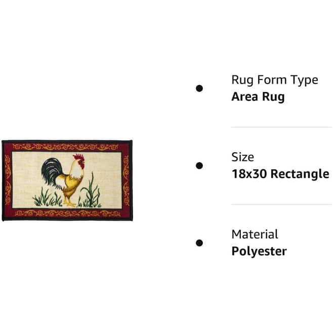 Kashi Home Kitchen Rug, Printed Durable Non Slip Floor Mat, Pretty Farmhouse Design
