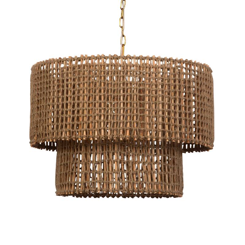 Uttermost Biswas Woven Jute 1 Light Pendant - 19"H x 24"Dia.