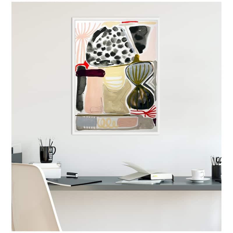 Kate and Laurel Sylvie Abstract 01 Framed Canvas by Emma Daisy