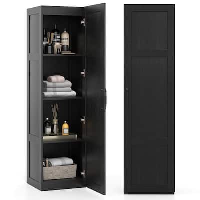 Costway 4-Tier Storage Cabinet with Door Freestanding Bathroom Cabinet - See Details
