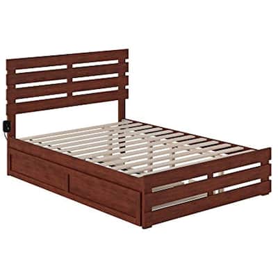 Renaissance Bed with Footboard & Trundle - Modern Farmhouse Style Bed Frame with Slat Kit
