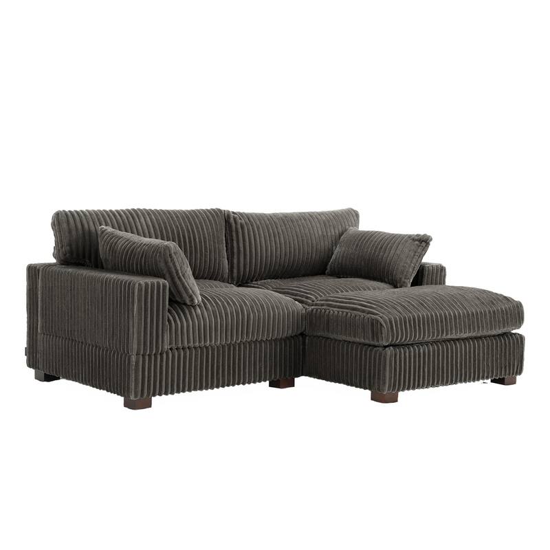 Oversized Plush Modular Sectional Sofa Couch with Ottoman