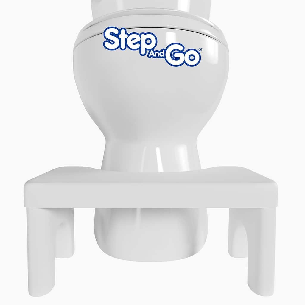 Step and Go Toilet Stool for Bathroom, Potty Poop Squat Stool 7" - White