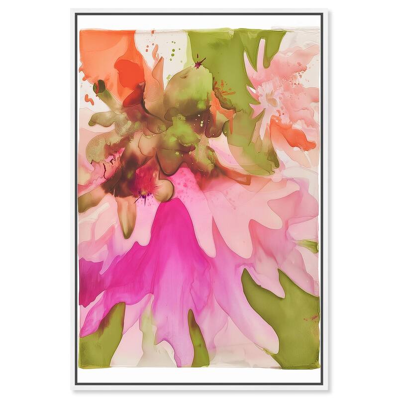 Vibrant Fluidity Floral I Canvas by Art Remedy - White - 36" x 54"