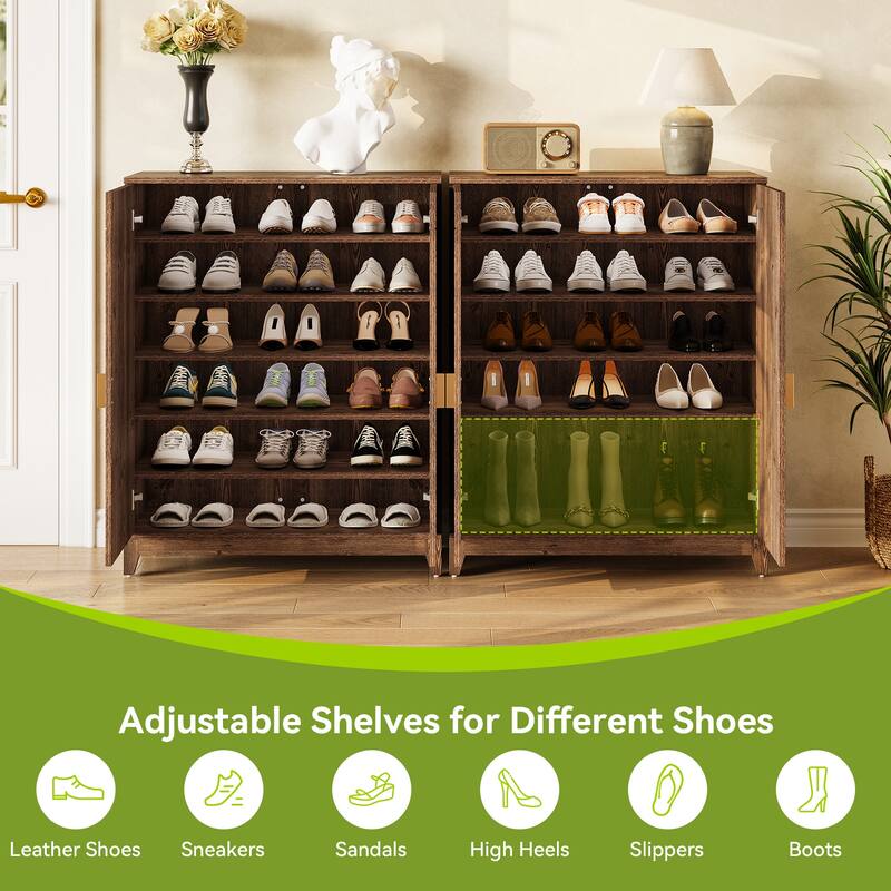 24 Pair Shoe Storage Cabinet With Adjustable Shelves