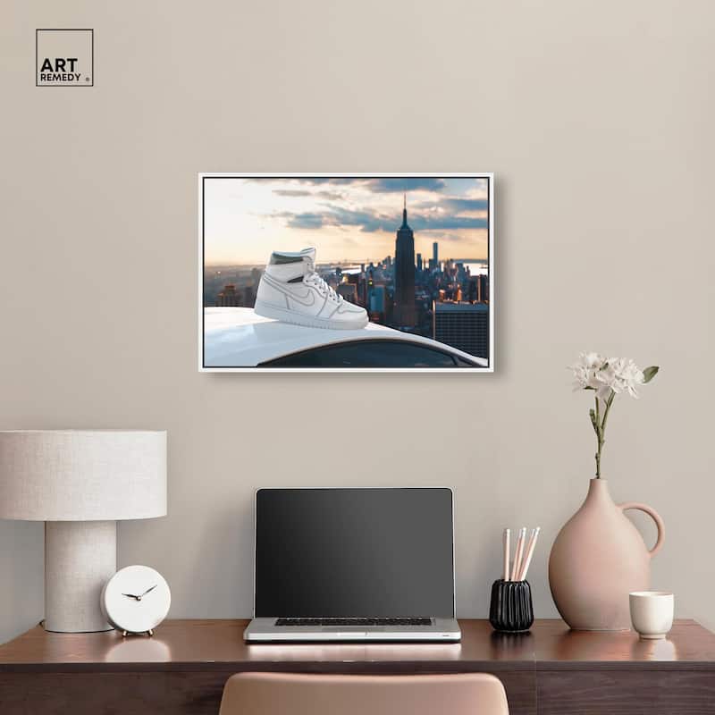 City Car and Sneakers Canvas by Art Remedy