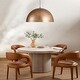 preview thumbnail 21 of 19, 1-Light Modern Industrial Distressed Gold Leaf Bowl Dome Oversized Pendant Light for Kitchen Island