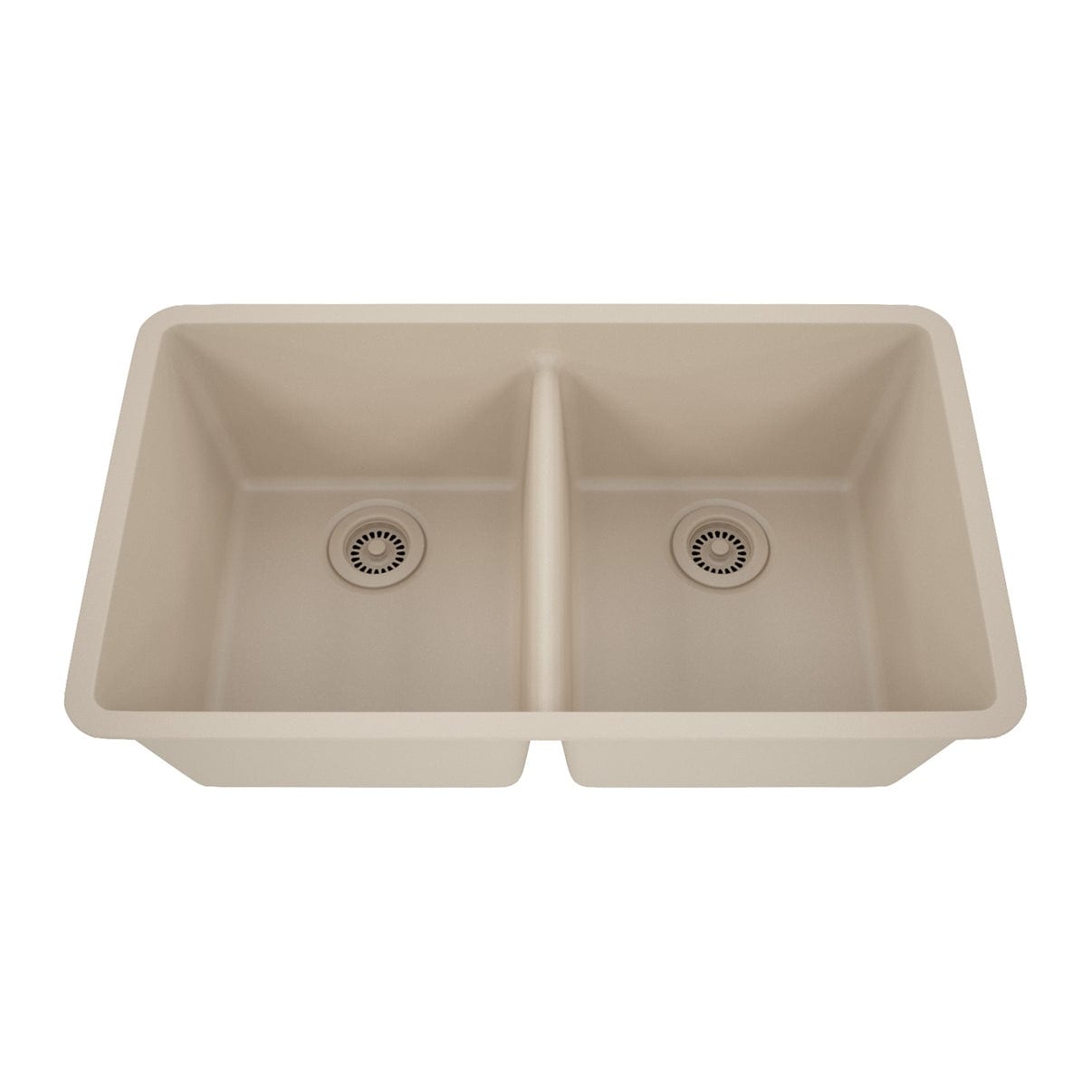 Lexicon Double Bowl 50/50 Undermount Granite Kitchen sink Galaxy Beige - 19" W x 32" L x 9.75" H