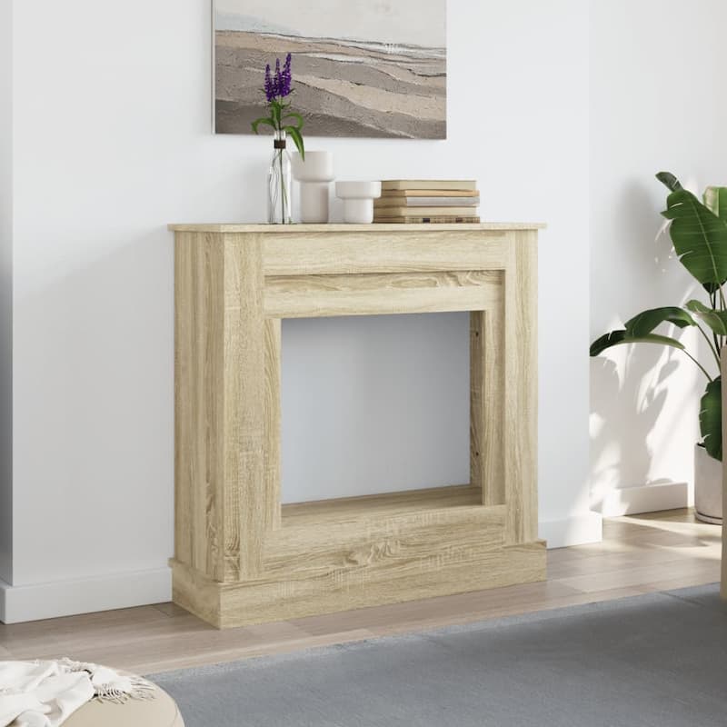vidaXL Fireplace Surround 35.4x11.8x35.4" Engineered Wood