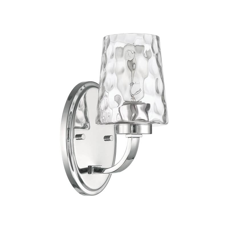 Acroma 1-Light Modern Glam Wall Sconce with Textured Glass Shade