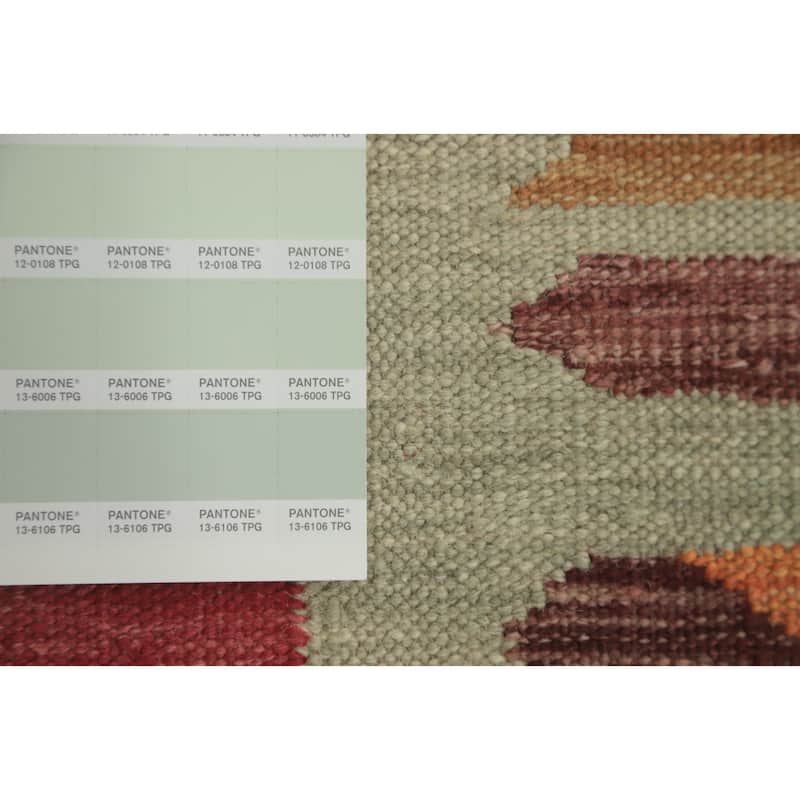 Hand Woven Oriental 100% Wool Carpet Southwestern Tribal Multi-Colored Kilim Area Rug - 5' 10'' X 4' 1''