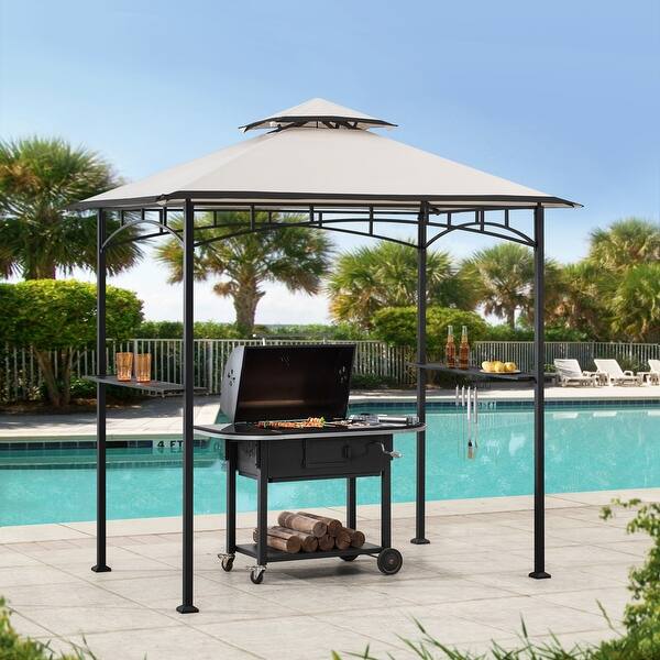 Shop Sunjoy 5 Ft X 8 Ft Black Grill Gazebo With Canopy Overstock 30581647