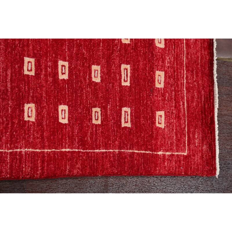 Oriental Gabbeh Kashkoli Wool Runner Rug Hand-knotted Staircase Carpet - 2'9" x 8'1"