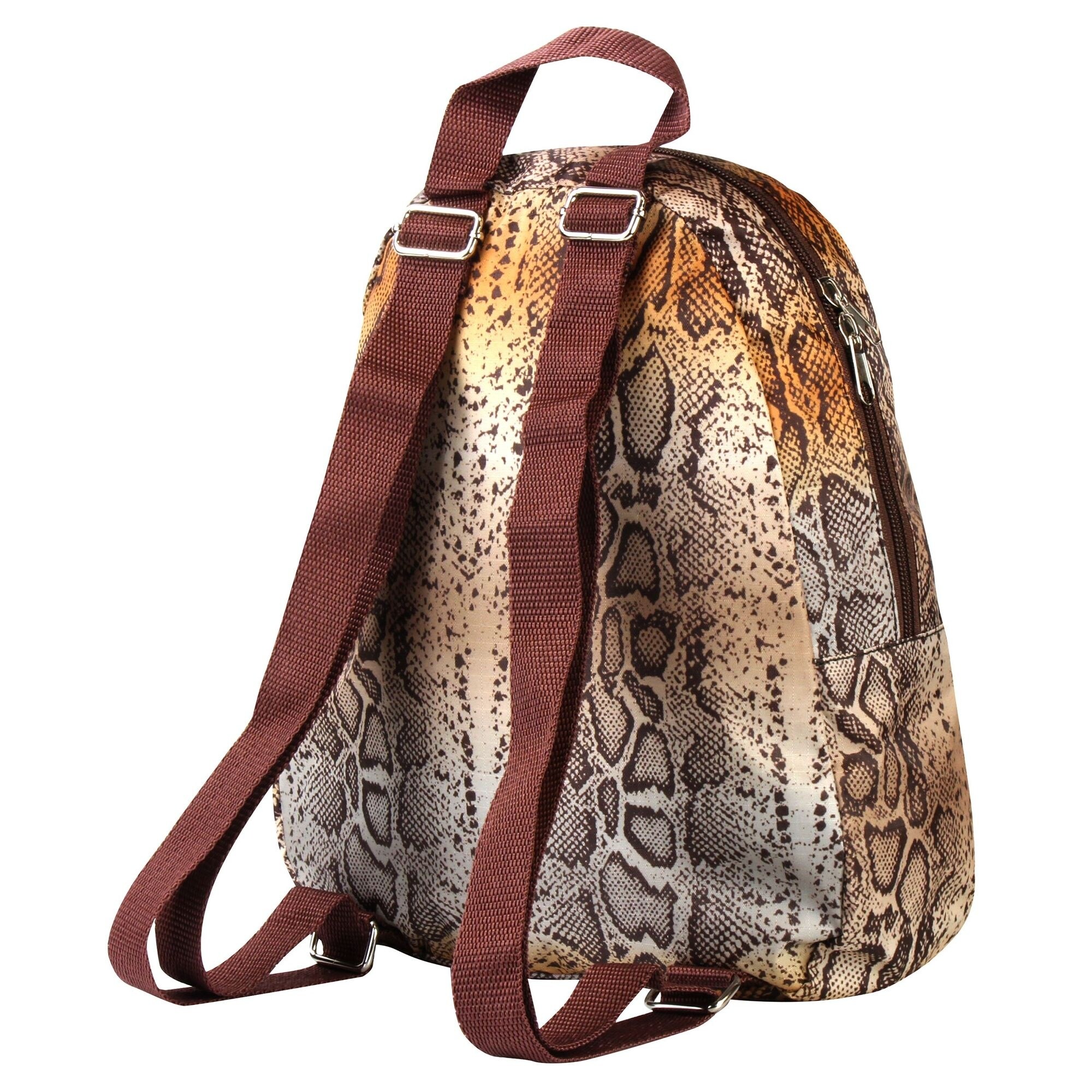 Shop Zodaca Women Small Adjustable Shoulder Straps Backpack Travel Bag For Outside Activity Brown Synthetic Snark Print Overstock 31318568