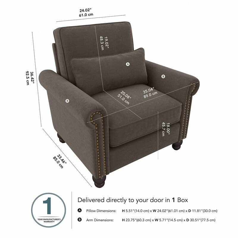 Coventry Accent Chair with Arms by Bush Furniture