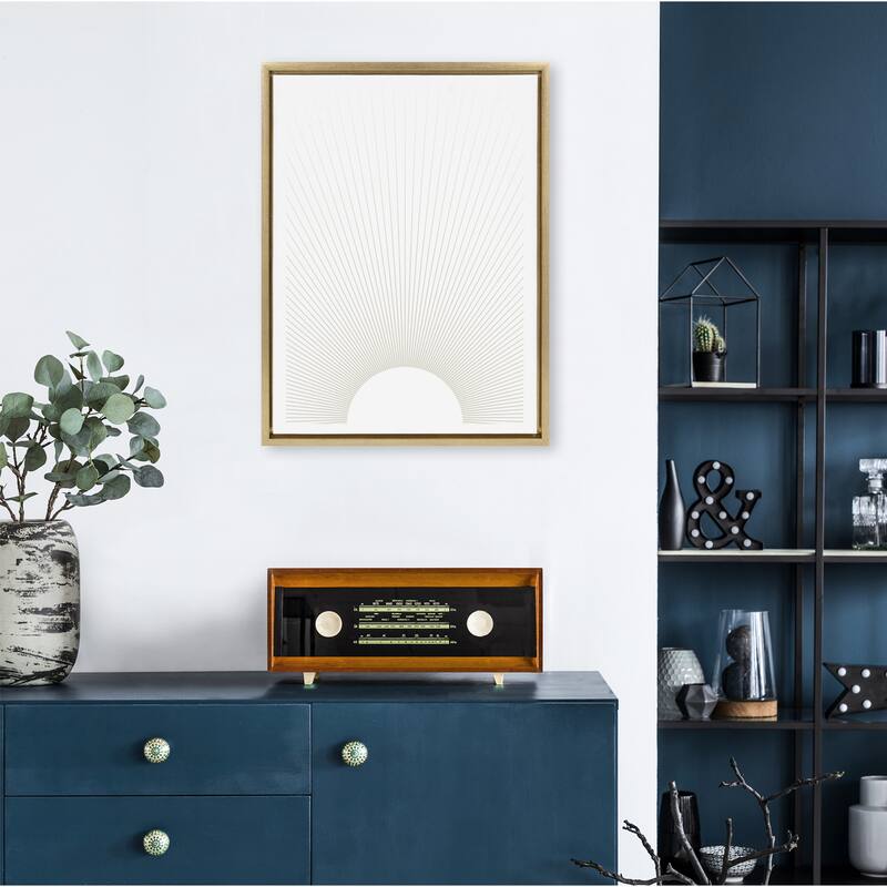 Kate and Laurel Sylvie Sun Rays Framed Canvas by Rocket Jack