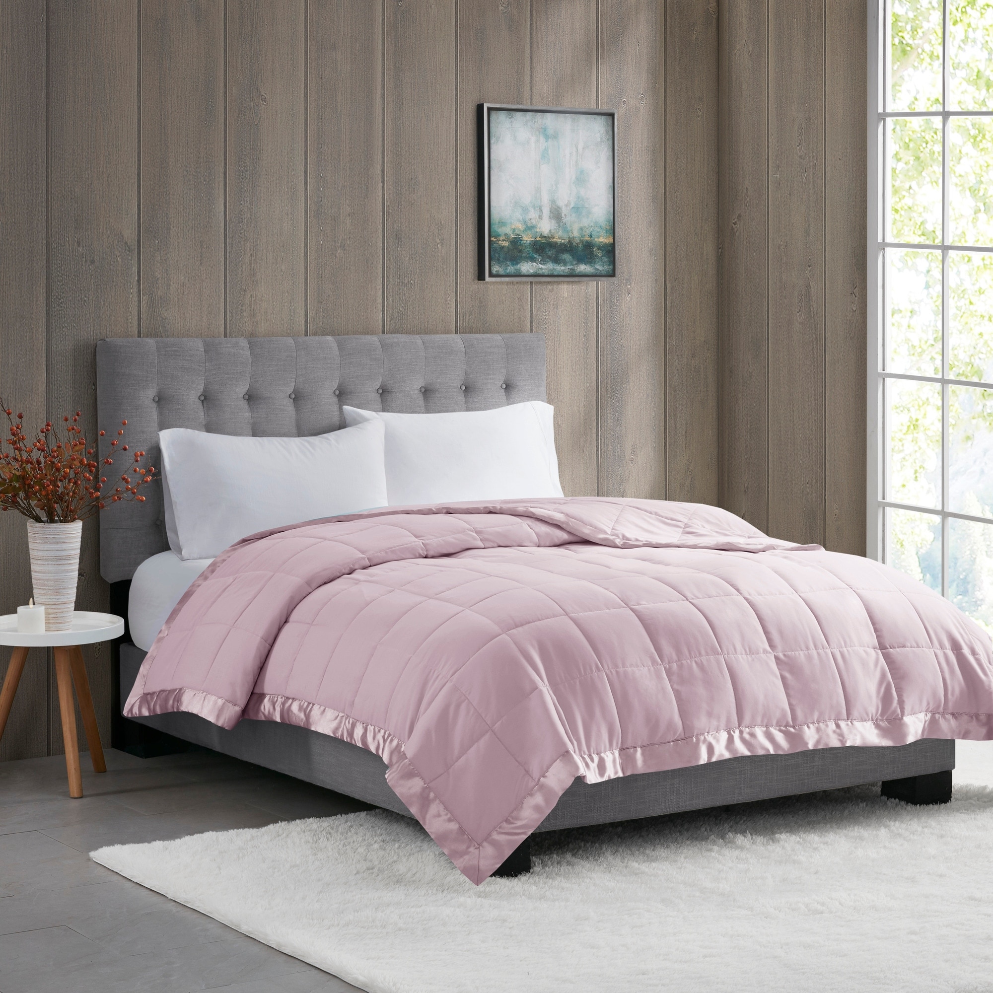Madison Park Windom Lightweight Down Alternative Blanket with Satin Trim