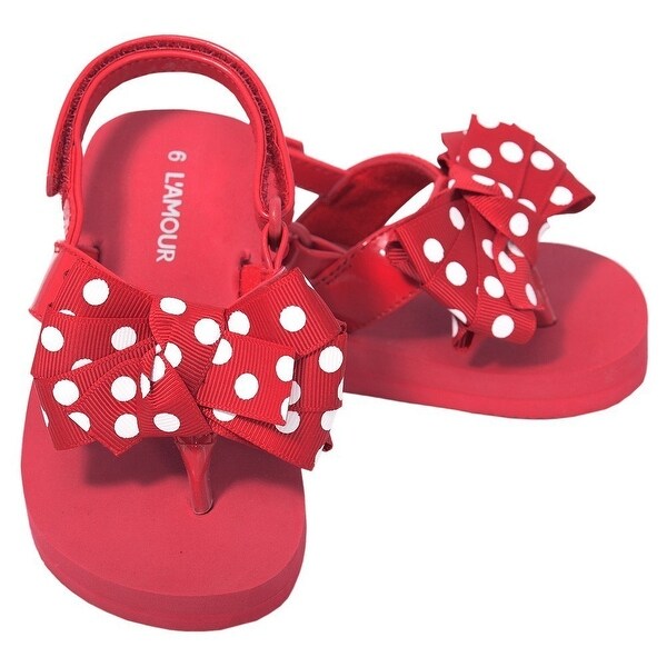 red polka dot sandals