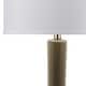 preview thumbnail 9 of 7, SAFAVIEH Lighting 31-inch Mae Long Neck Ceramic Taupe Table Lamp (Set of 2) - 14"x14"x30.5"