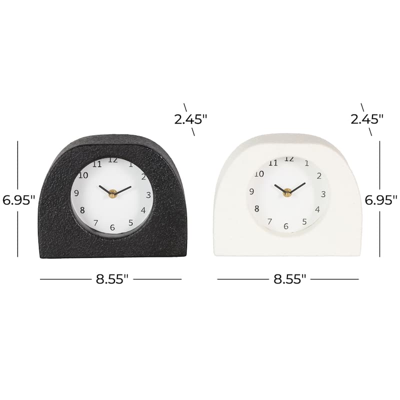 Metal Textured Clock with Gold Accents - Set of 2 Multi Colored - Roche River Decor