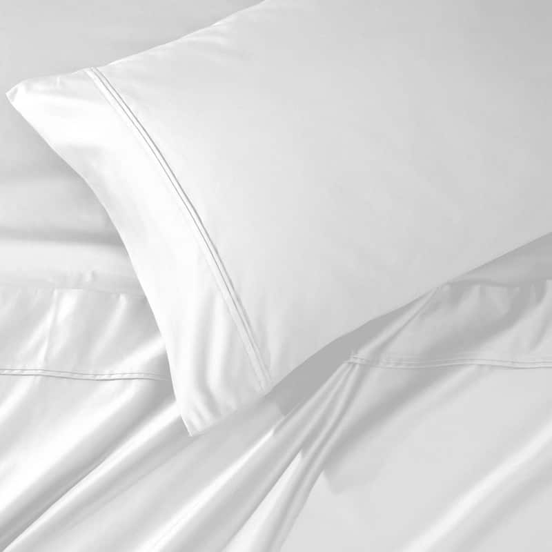 Blue Nile Mills 1200 Thread Count Egyptian Cotton Embroidered Deep Pocket Sheet Set