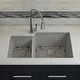 preview thumbnail 2 of 10, Lexicon Platinum Quartz 40/60 Double Bowl Kitchen Sink