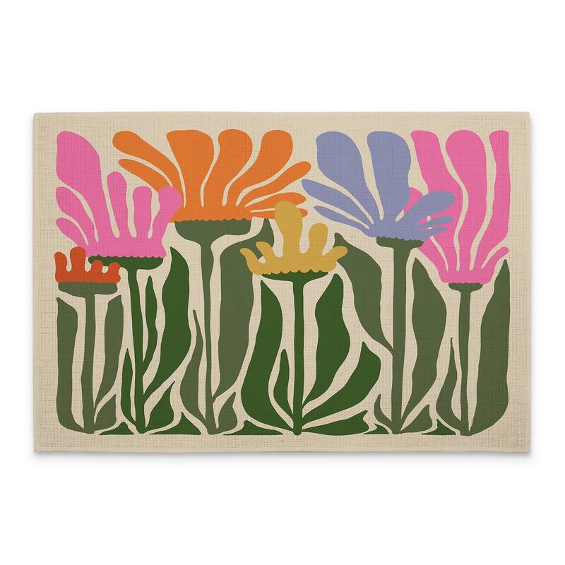Matisse Garden 4-Pack Poly-Cotton Blend Placemats Manufactured in The USA Machine Washable Dryer Safe - Multi - Set of 4