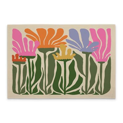 Matisse Garden 4-Pack Poly-Cotton Blend Placemats Manufactured in The USA Machine Washable Dryer Safe