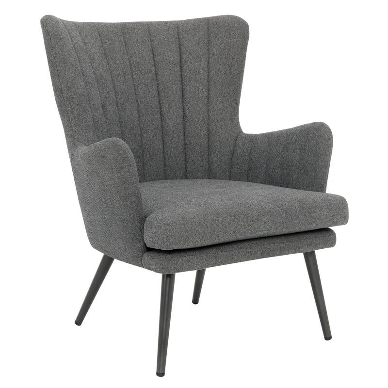 Jenson Accent Chair with Fabric and Grey Legs
