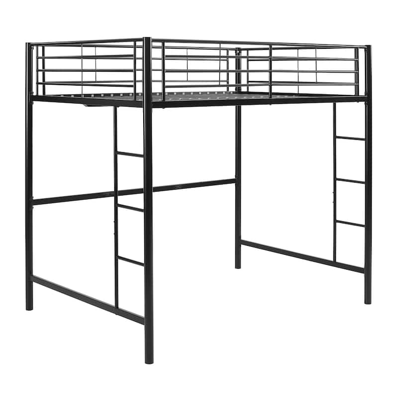 Walker Edison Abner Black Metal Full Size Loft Bed