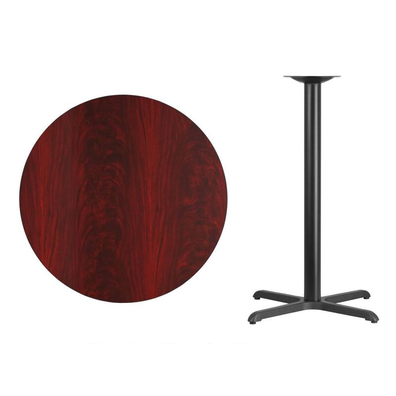 36'' Round Laminate Table Top with 30'' x 30'' Bar Height Table Base