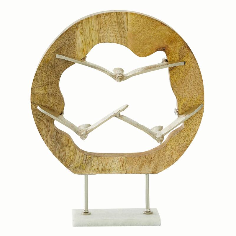 Aluminum Metal Bird Decorative Sculpture - Brown - Roche River Decor