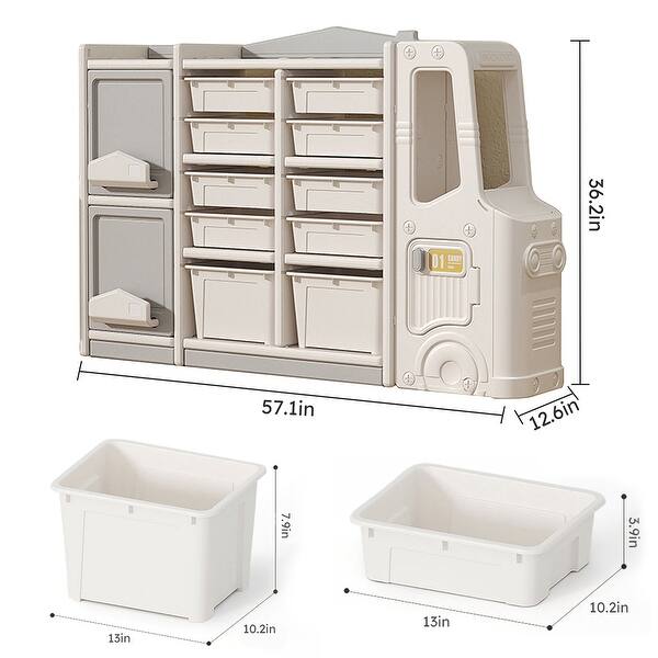 Car-Shape Toy Boxes and Organizers with Large Storage