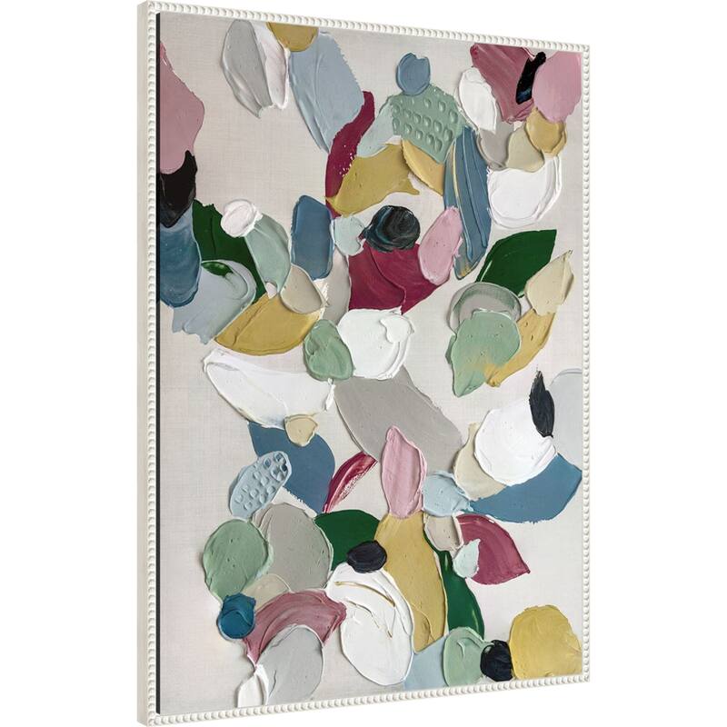 Soft Petals in Textured Harmony by Hannah Dawson Framed Canvas Wall Art Print