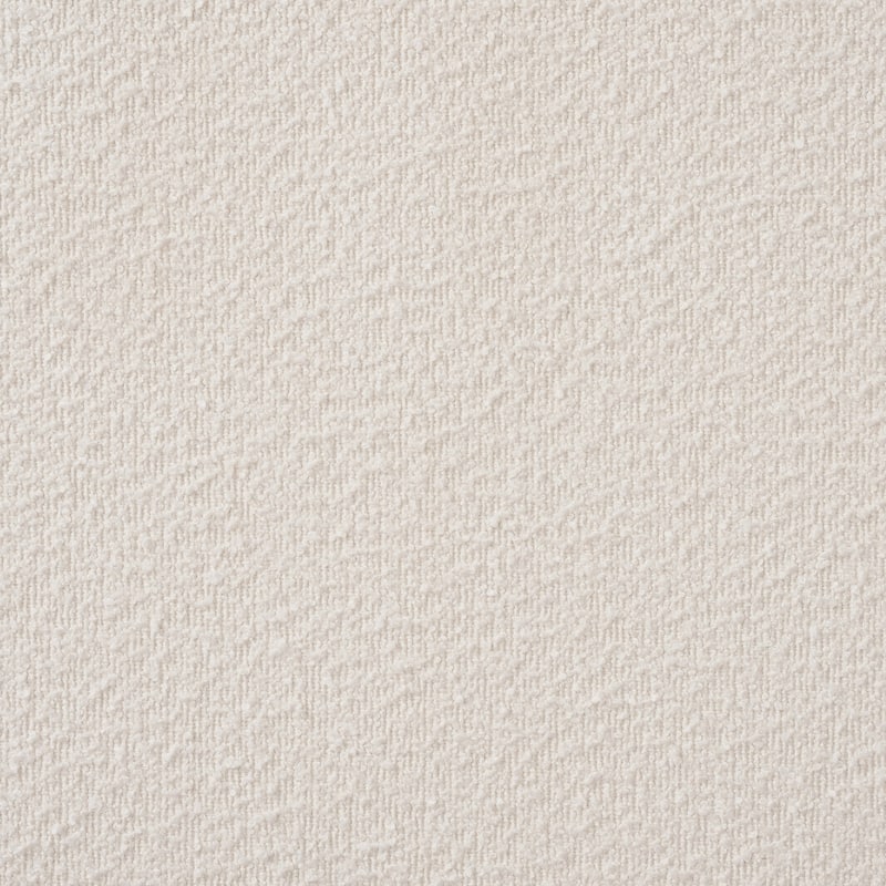 King Platform Bed with Ivory Boucle Headboard and Grey Wood Frame