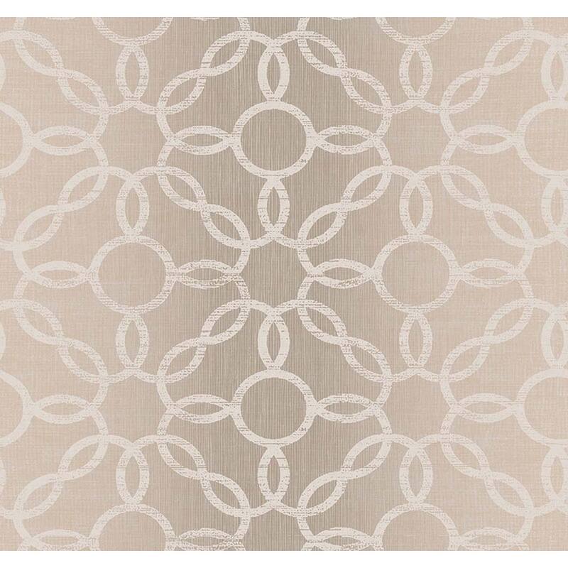 Seabrook Designs Pinson Geometric Unpasted Wallpaper - 27 in. W x 27 ft. L - Metallic Light Taupe