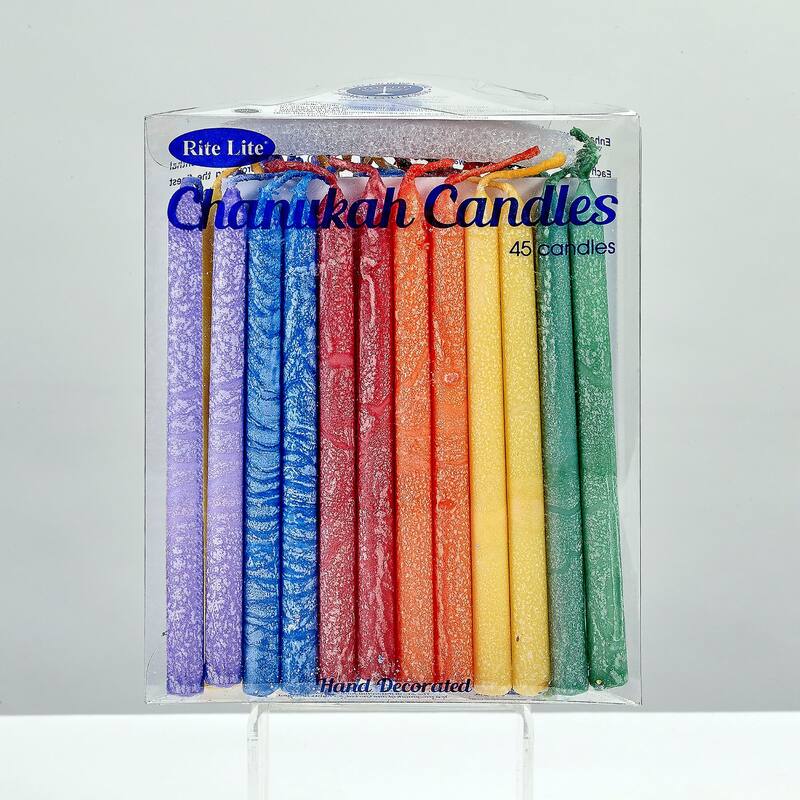 Premium Frosted Menorah Hanukkah Candles - 5.25" - Multicolor - 45ct