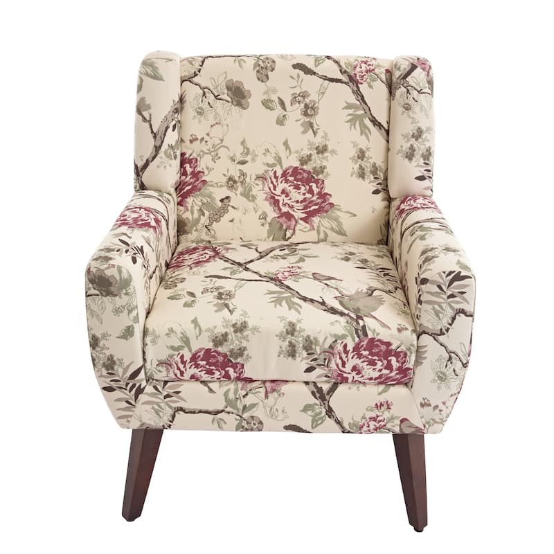Modern Accent Chair Cotton Linen Upholstered Chair for Living Room