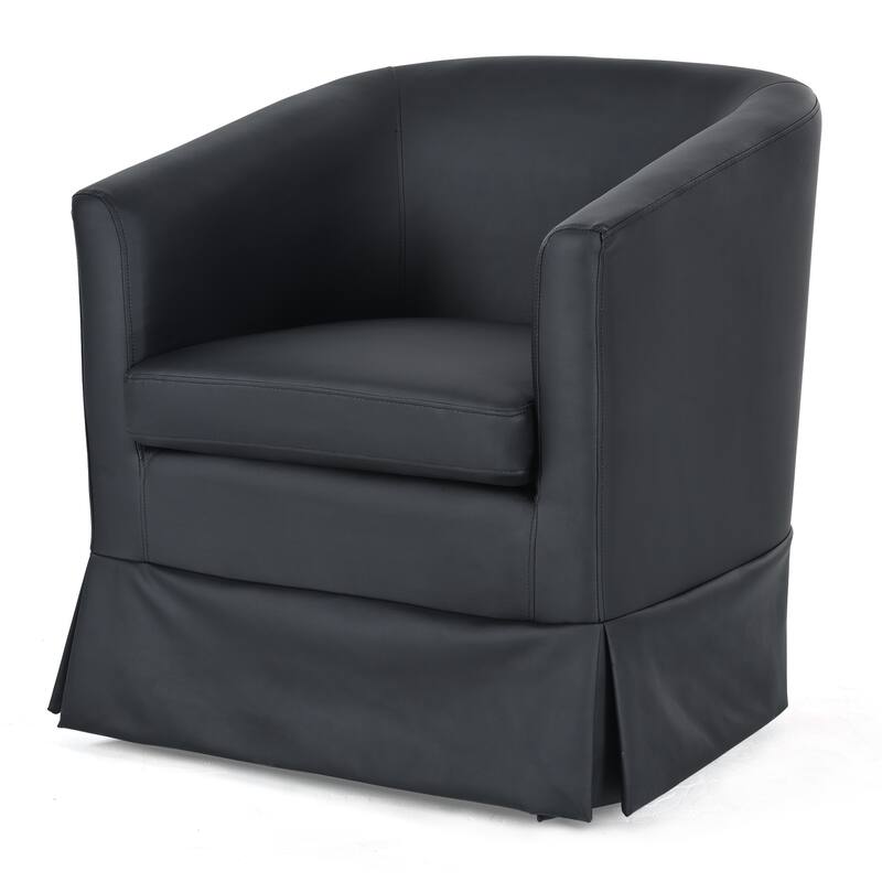 Solid Wood Frame Padded Seat Swivel Chair.