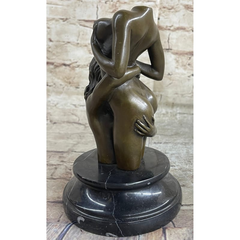 Handmade Art Crafted Art Two Girls Bronze Masterpiece Sculpture Statue