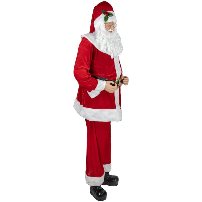 72" Life-Size Plush Santa Claus Standing or Sitting Christmas Figure