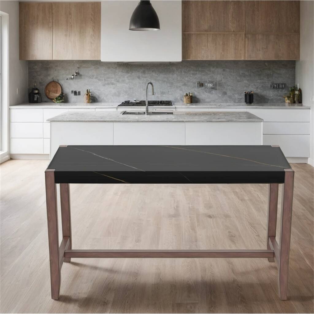 47.5" Faux Marble Counter Height Dining Table with Legs for Kitchen