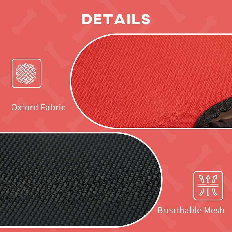 PawHut 48" x 36" Elevated Dog Cot Cooling Pet Bed With UV Protection Canopy Shade