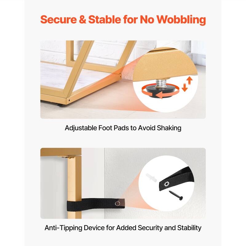 Modern 3-Tiers Faux Marble Console Table