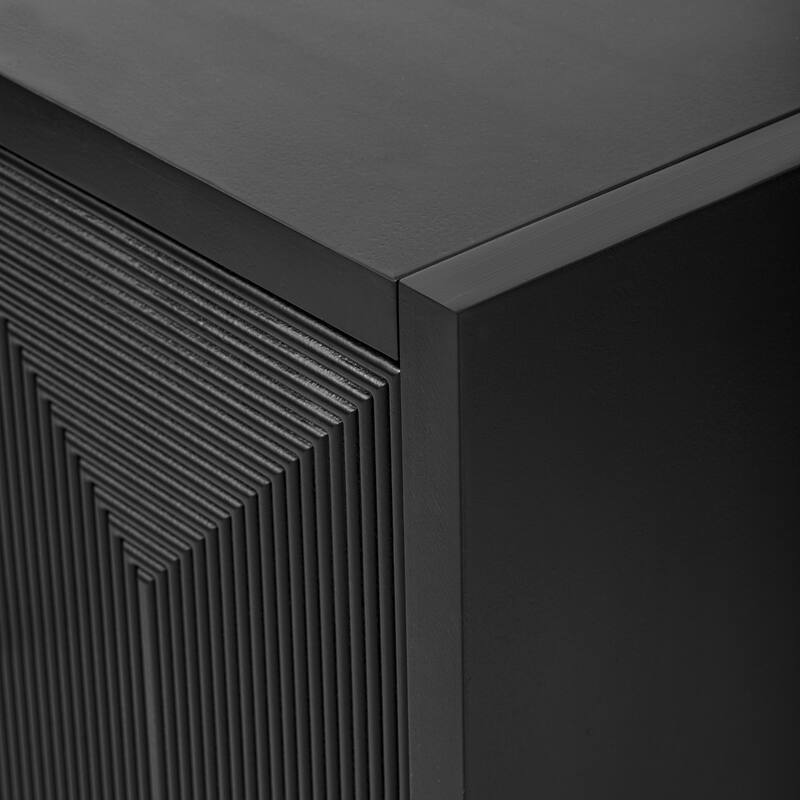 Vertical Line Design Storage Cabinet Sideboard with Adjustable Shelves, Buffet Cabinet Entrance Cabinet TV Console Table