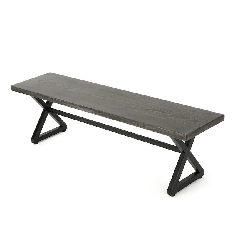 Roomfitters Aluminum Outdoor Dining Bench with Sturdy Steel Frame, Stylish and Durable Design, Perfect for Patio and Garden Use